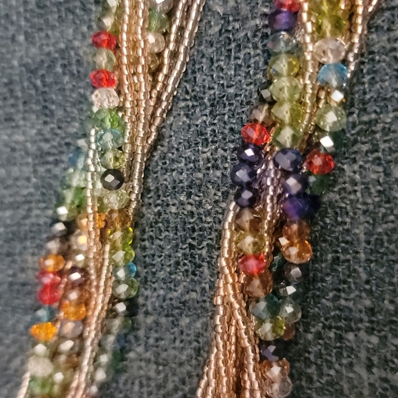 Sparkly Multi Colored Beaded Necklace w/ Magnetic Closure - Picture 9 of 12